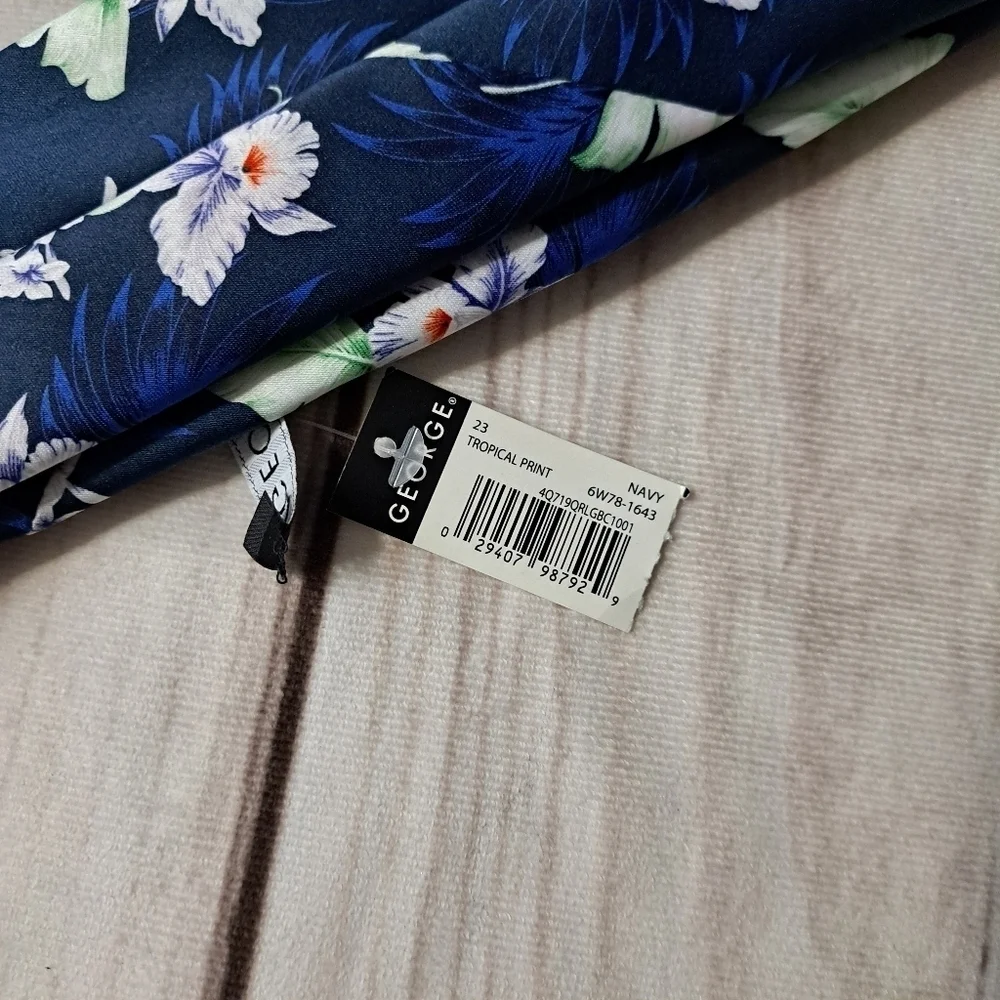 3 FOR 12 SALE SALE George Tropical Hawaiian Floral Print Tie - Picture 3 of 5